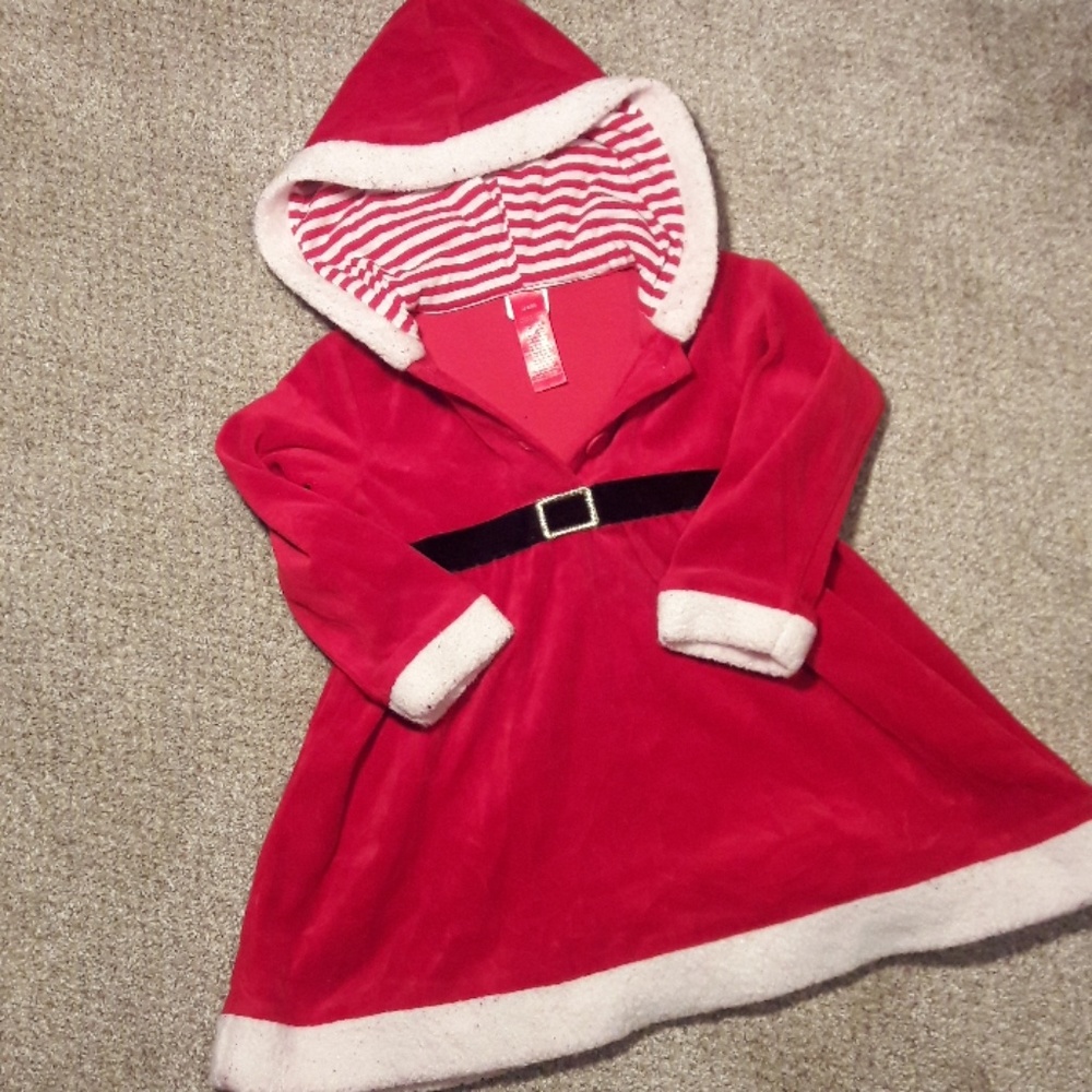 24 month Christmas Layering Dress with Hood